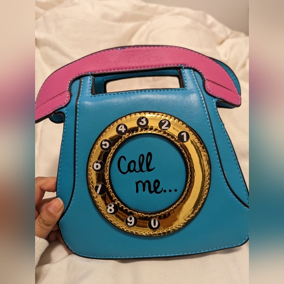 "Call me" telephone crossbody bag purse - Picture 3 of 7